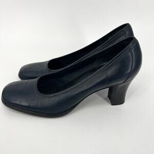 Etienne Aigner Womens Leather Dark Navy Heeled Bloom Pumps Shoes Size 9 M
